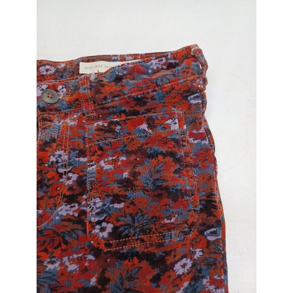 Pilcro and the Letterpress Corduroy Floral Pants Womens Sz 28 Red Purple - Picture 4 of 8